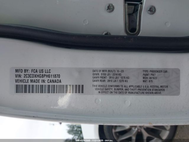 2023 DODGE CHARGER 2C3CDXHG8PH611870 Photo 8