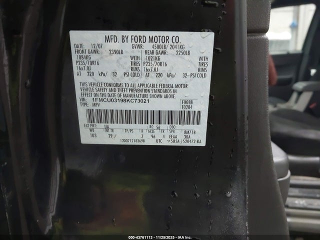 2008 FORD ESCAPE 1FMCU03198KC73021 Photo 8