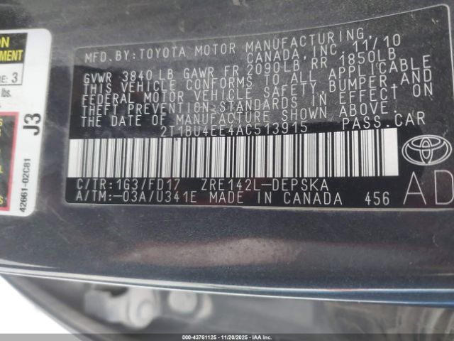 2010 TOYOTA COROLLA 2T1BU4EE4AC513915 Photo 8