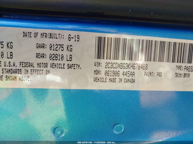 2019 DODGE CHARGER 2C3CDXBG3KH678488 Photo 8