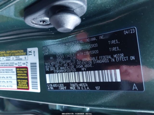 2023 TOYOTA HIGHLANDER 5TDKDRBH3PS507020 Photo 8