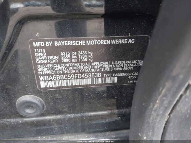 2015 BMW 640I GRAN COUPE WBA6B8C59FD453638 Photo 8