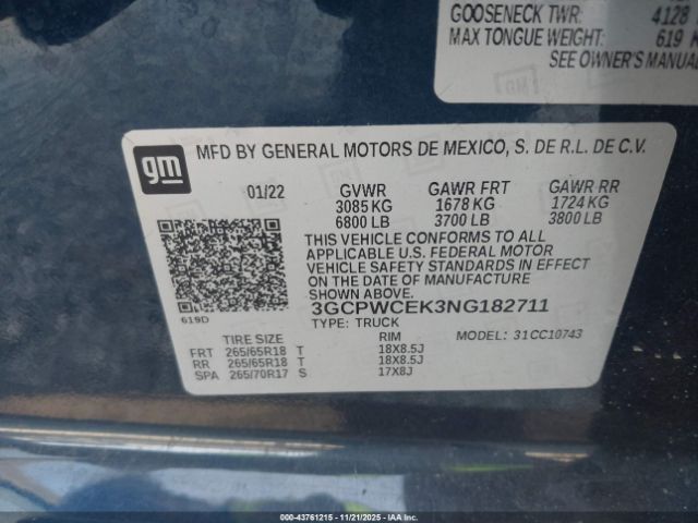 2022 CHEVROLET SILVERADO 1500 LTD 3GCPWCEK3NG182711 Photo 8