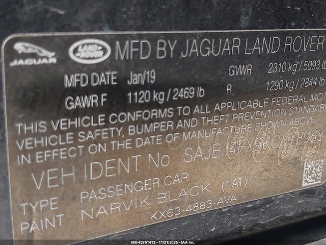 2019 JAGUAR XF SAJBJ4FX9KCY78983 Photo 8