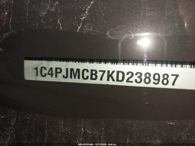 Продажа на аукционе авто 2019 Jeep Cherokee Latitude 4x4, vin: 1C4PJMCB7KD238987, номер лота: 43761466