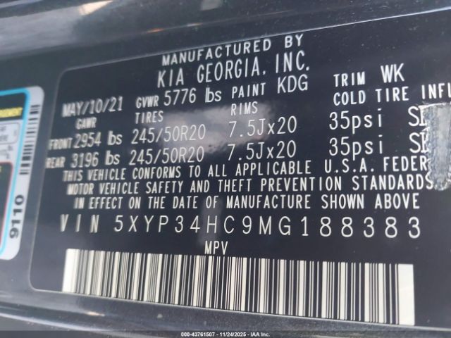 2021 KIA TELLURIDE 5XYP34HC9MG188383 Photo 8