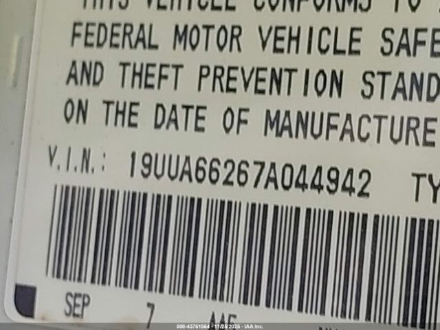 2007 ACURA TL 19UUA66267A044942 Photo 8