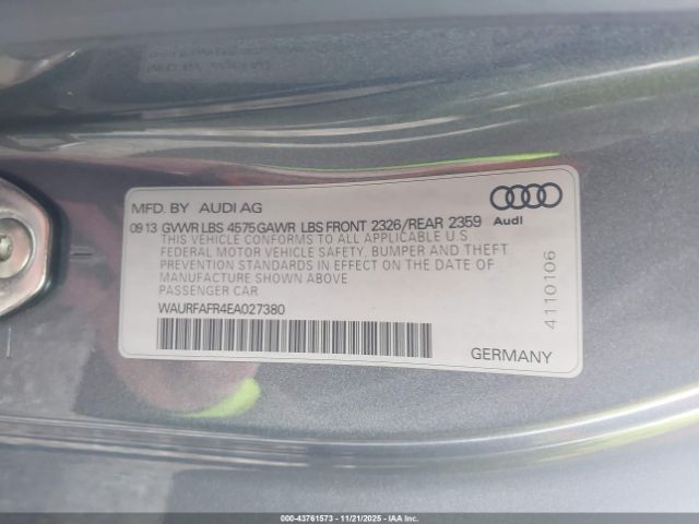 2014 AUDI A5 WAURFAFR4EA027380 Photo 8