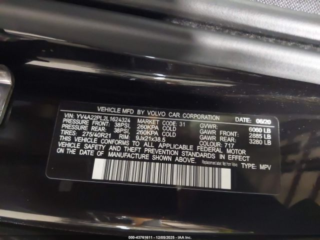 2020 VOLVO XC90 YV4A22PL2L1624324 Photo 8