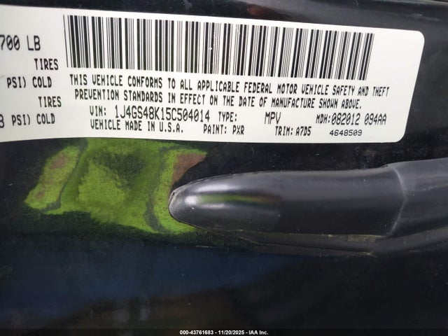 2005 JEEP GRAND CHEROKEE 1J4GS48K15C504014 Photo 8