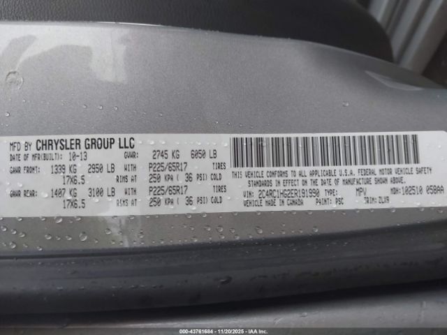 2014 CHRYSLER TOWN & COUNTRY 2C4RC1HG2ER191990 Photo 8