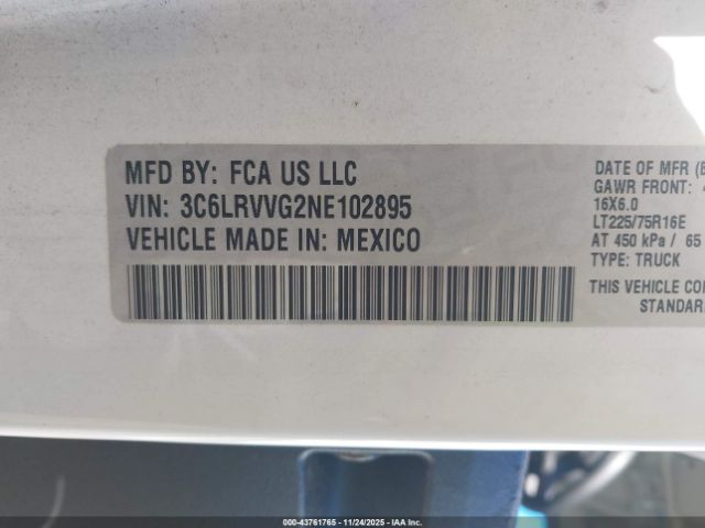 2022 RAM PROMASTER 2500 3C6LRVVG2NE102895 Photo 8
