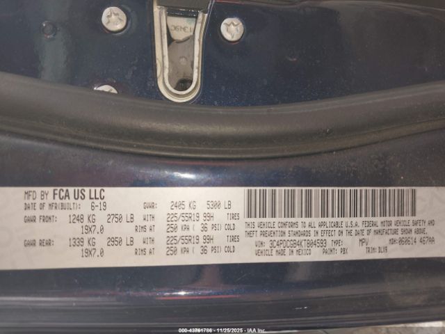 2019 DODGE JOURNEY 3C4PDCGB4KT804593 Photo 8