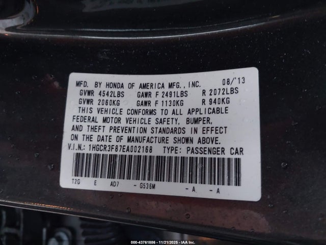 Honda Accord Ex-l V-6 2014 1HGCR3F87EA002168 Image 9