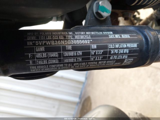 2016 VICTORY MOTORCYCLES HIGH-BALL 5VPWB36N5G3055692 Photo 9