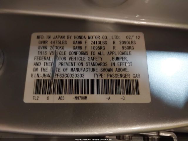 2012 ACURA TSX JH4CU2F63CC020303 Photo 8