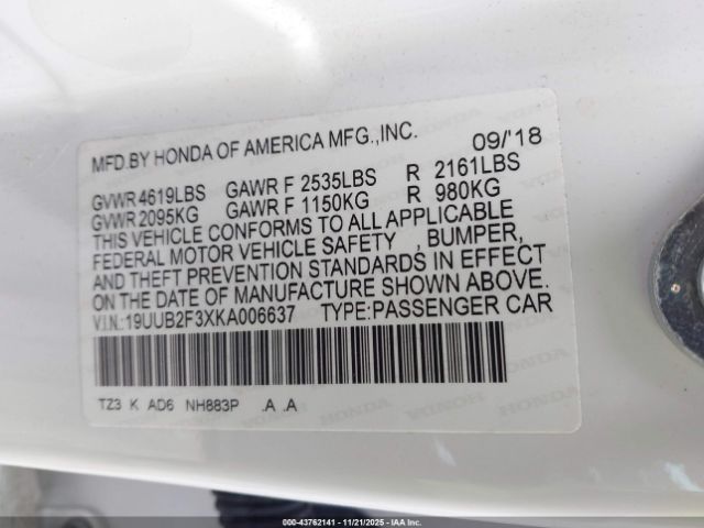 2019 ACURA TLX 19UUB2F3XKA006637 Photo 8