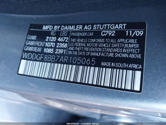 2010 MERCEDES-BENZ C 300 WDDGF8BB7AR105065 Photo 8