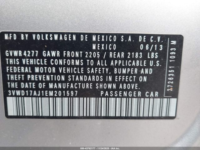 2014 VOLKSWAGEN JETTA 3VWD17AJ1EM201597 Photo 8