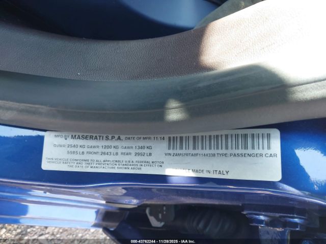 2015 MASERATI GHIBLI ZAM57RTA8F1144338 Photo 8