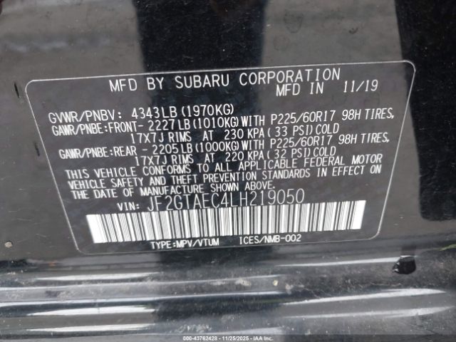 2020 SUBARU CROSSTREK JF2GTAEC4LH219050 Photo 8
