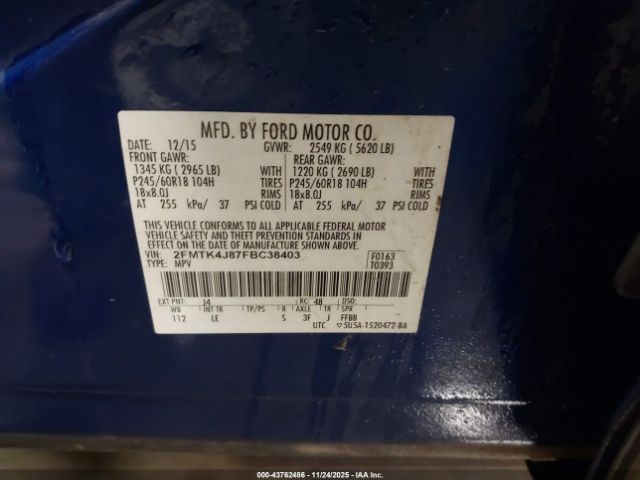 2015 FORD EDGE 2FMTK4J87FBC38403 Photo 8