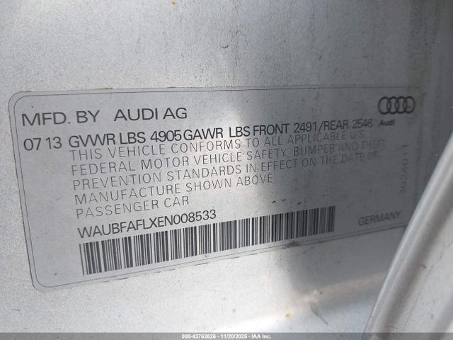 2014 AUDI A4 WAUBFAFLXEN008533 Photo 8