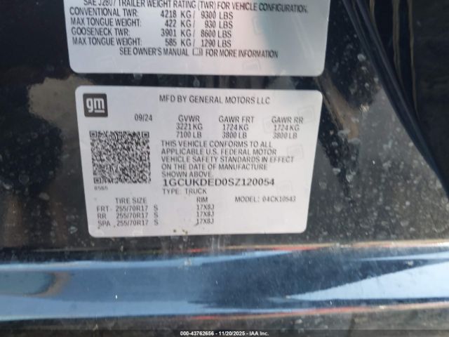 2025 CHEVROLET SILVERADO 1500 1GCUKDED0SZ120054 Photo 8