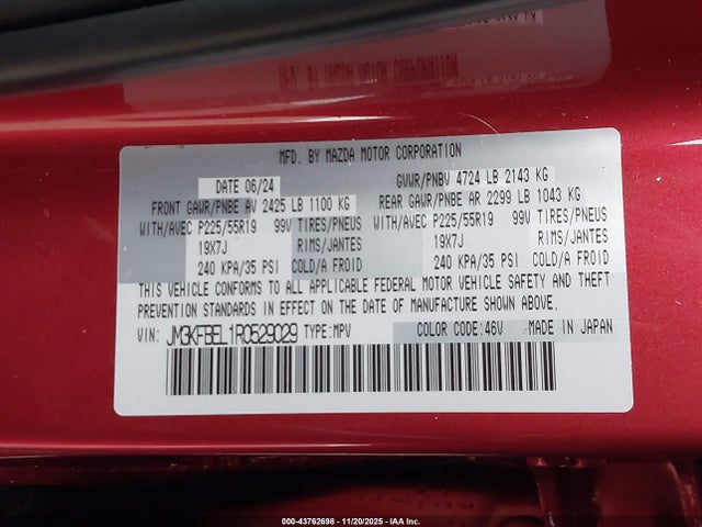 2024 MAZDA CX-5 JM3KFBEL1R0529029 Photo 8