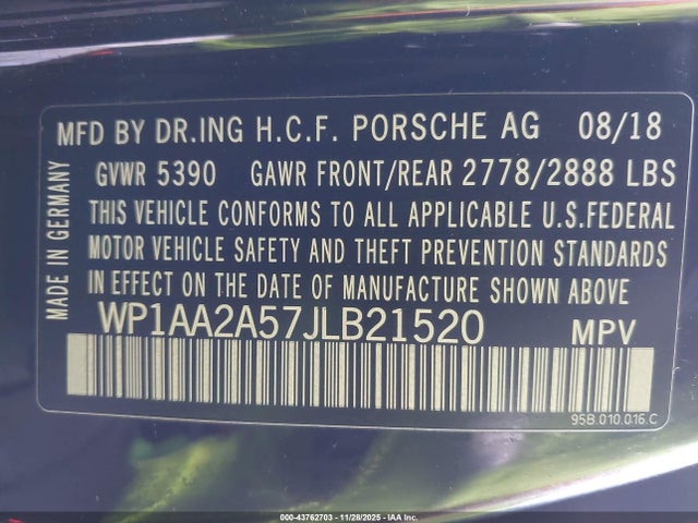 2018 PORSCHE MACAN WP1AA2A57JLB21520 Photo 8
