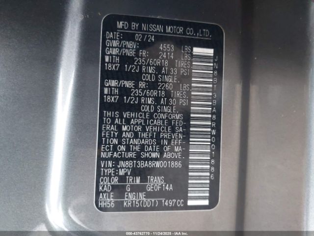 2024 NISSAN ROGUE JN8BT3BA8RW001886 Photo 8