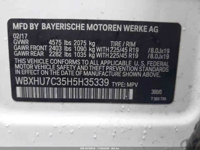 2017 BMW X1 WBXHU7C35H5H35339 Photo 8