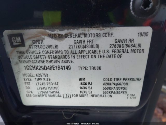 2006 CHEVROLET SILVERADO 2500HD 1GCHK29D46E164149 Photo 8