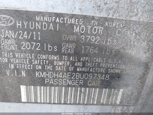 2011 HYUNDAI ELANTRA KMHDH4AE2BU097348 Photo 8