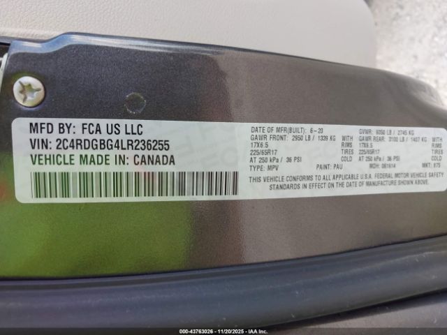 2020 DODGE GRAND CARAVAN 2C4RDGBG4LR236255 Photo 8