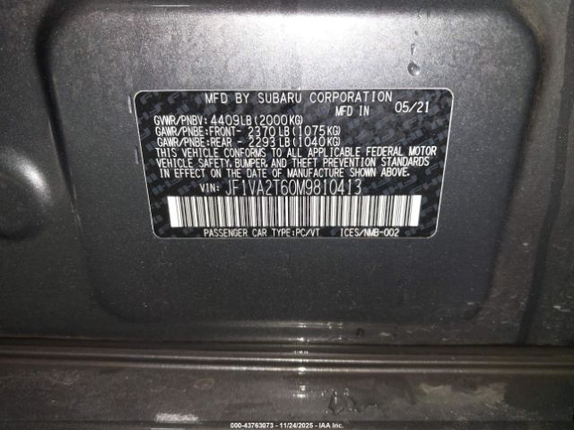 2021 SUBARU WRX STI JF1VA2T60M9810413 Photo 8