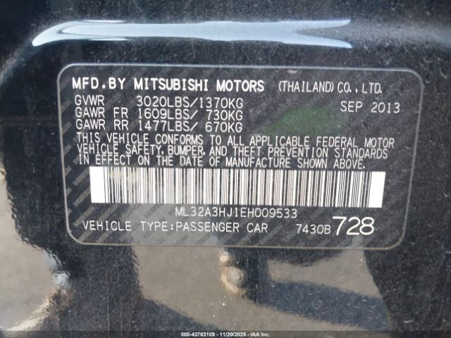 2014 MITSUBISHI MIRAGE ML32A3HJ1EH009533 Photo 8