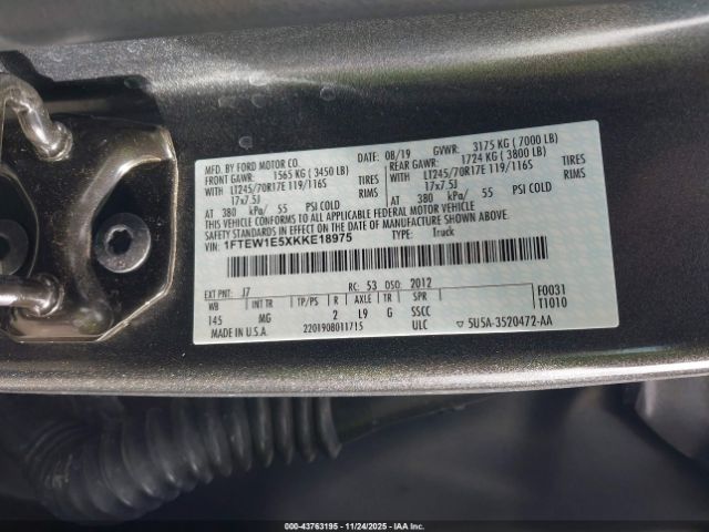 2019 FORD F-150 1FTEW1E5XKKE18975 Photo 8