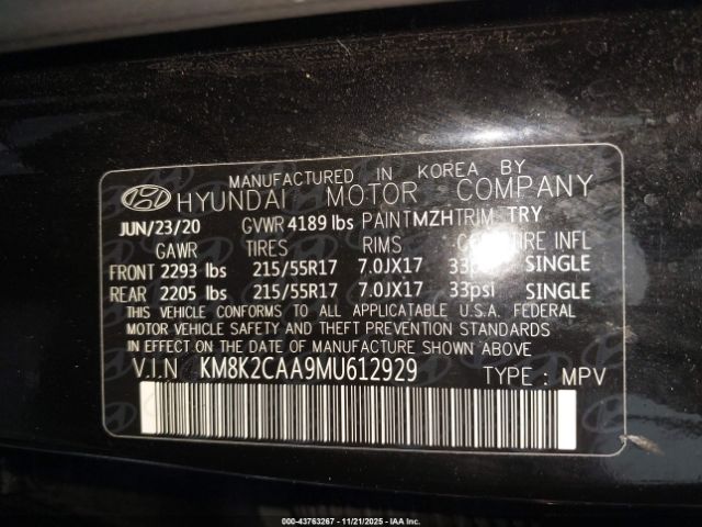 2021 HYUNDAI KONA KM8K2CAA9MU612929 Photo 8