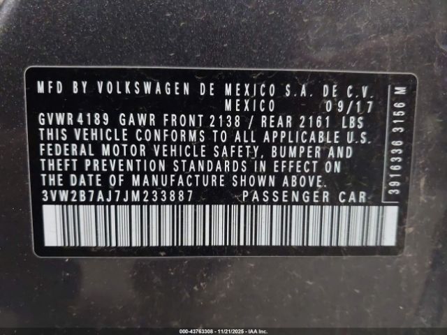 2018 VOLKSWAGEN JETTA 3VW2B7AJ7JM233887 Photo 8