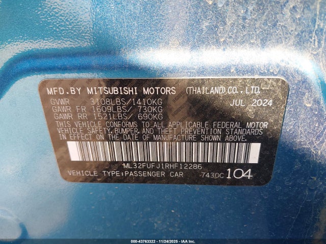 2024 MITSUBISHI MIRAGE G4 ML32FUFJ1RHF12286 Photo 8