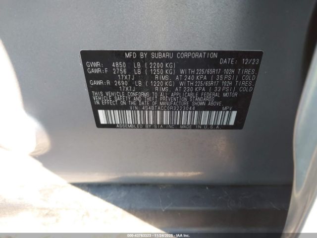 2024 SUBARU OUTBACK 4S4BTACC0R3223044 Photo 8