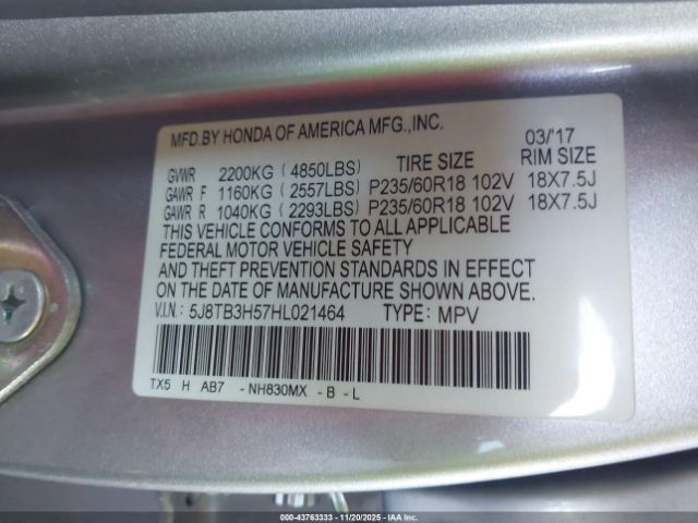 2017 ACURA RDX 5J8TB3H57HL021464 Photo 8