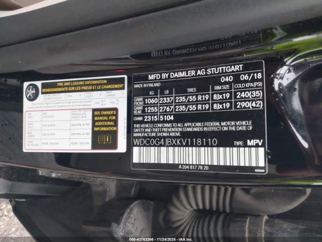 2019 MERCEDES-BENZ GLC 300 WDC0G4JBXKV118110 Photo 8