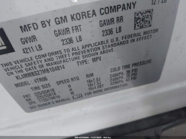 2021 BUICK ENCORE GX KL4MMBS27MB104814 Photo 8