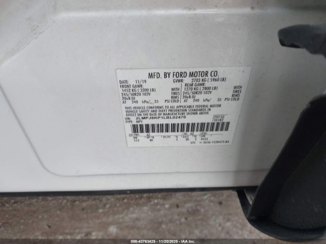 2020 LINCOLN NAUTILUS 2LMPJ8KP1LBL02470 Photo 8