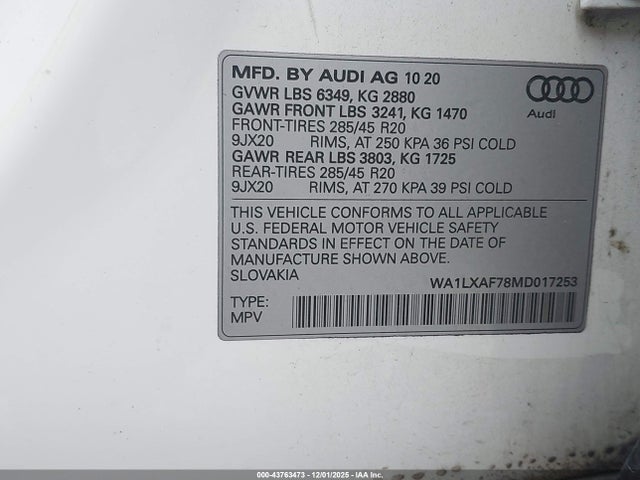 2021 AUDI Q7 WA1LXAF78MD017253 Photo 8