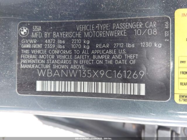2009 BMW 535I WBANW135X9C161269 Photo 8