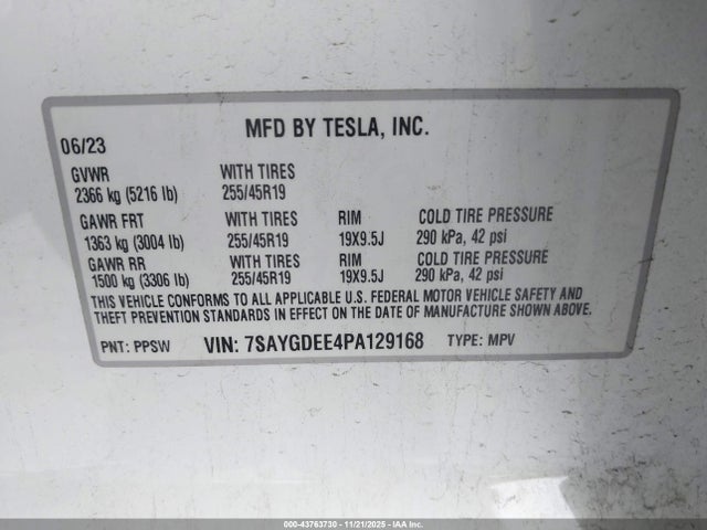 2023 TESLA MODEL Y 7SAYGDEE4PA129168 Photo 8