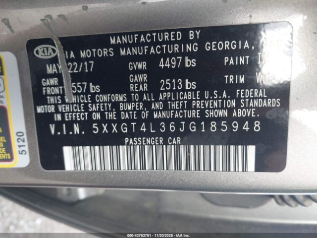 2018 KIA OPTIMA 5XXGT4L36JG185948 Photo 8